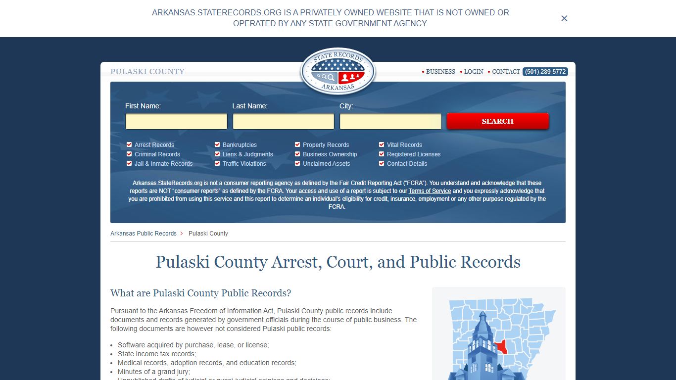 Pulaski County Arrest, Court, and Public Records