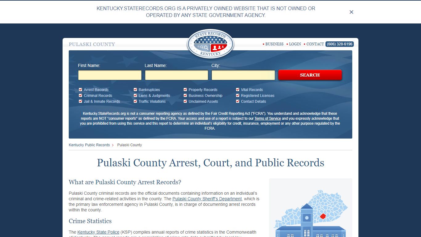 Pulaski County Arrest, Court, and Public Records